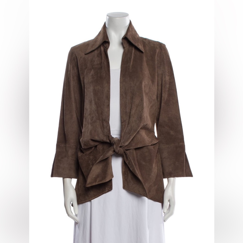 Finley Women's Brown Leather Jacket Shaket - Picture 2 of 9